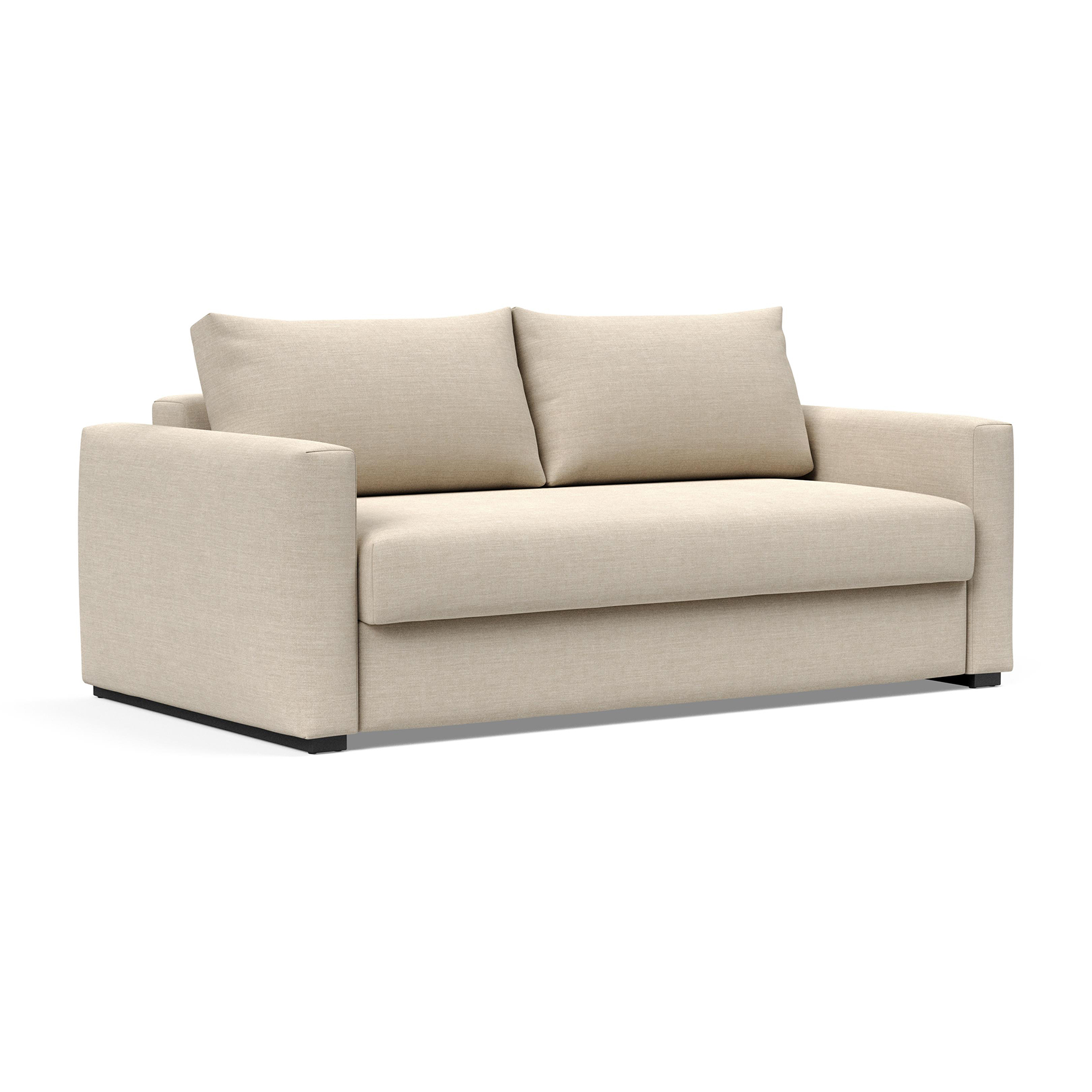 Innovation - Cosial 160 Schlafsofa 199x110cm - beige/Stoff 586 Phobos Latte (100% Polyester)/BxHxT 199x85x110cm/Gestell Stahl schwarz lackiert von Innovation