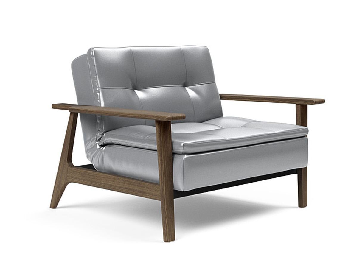 Innovation Dublexo Stuhl mit Frej-Armlehnen 688 Silvershine Frey schwarze Eiche von Innovation