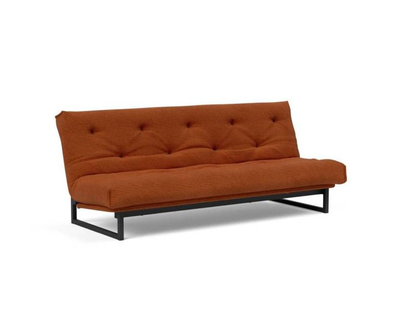 Innovation Fraction Klappsofa fest versteppt 140 x 200 cm | Latex 595 Curduroy Burnt Orange von Innovation