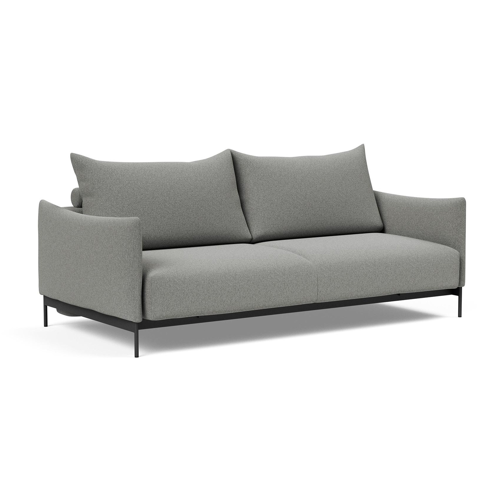 Innovation - Malloy Schlafsofa 225x110cm - aschgrau/Stoff 533 Bouclé Ash Grey/BxHxT 225x94x110cm/Gestell Stahl schwarz von Innovation