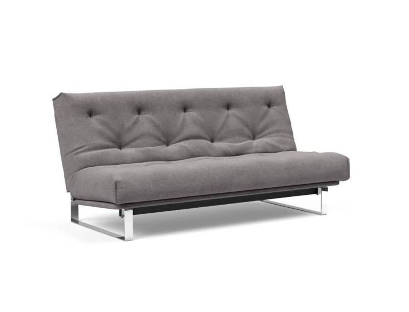 Innovation Minimum Klappsofa versteppt 140 x 200 cm | Latex 217 Flashtex Light Grey von Innovation