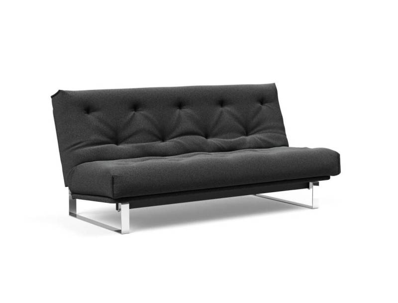 Innovation Minimum Klappsofa versteppt 140 x 200 cm | Latex 529 Bouclè Charcoal von Innovation