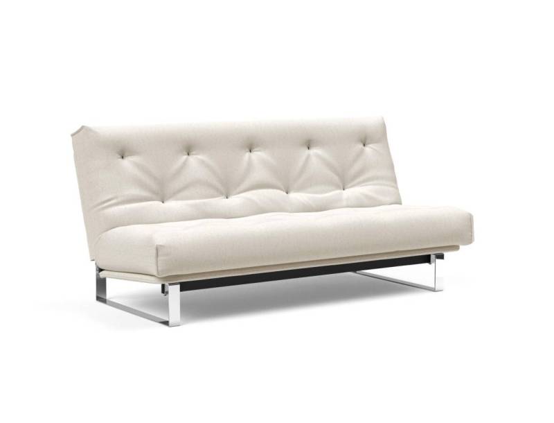 Innovation Minimum Klappsofa versteppt 140 x 200 cm | Latex 531 Boucle Off White von Innovation