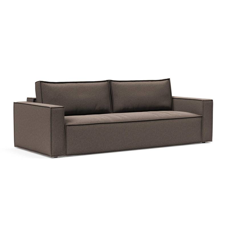 Innovation - Newilla Schlafsofa 246x110cm - taupe/Stoff 530 Bouclé Off Taupe von Innovation