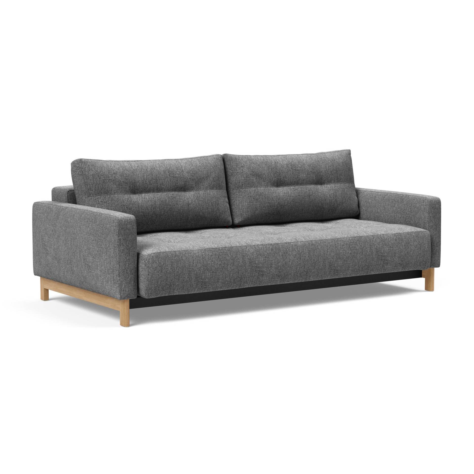 Innovation - Pyxis D.E.L Schlafsofa 232x114cm - dunkelgrau/Stoff 563 Twist Charcoal (100% Polyester)/BxHxT 232x85x114cm/Gestell Stahl schwarz lackiert von Innovation