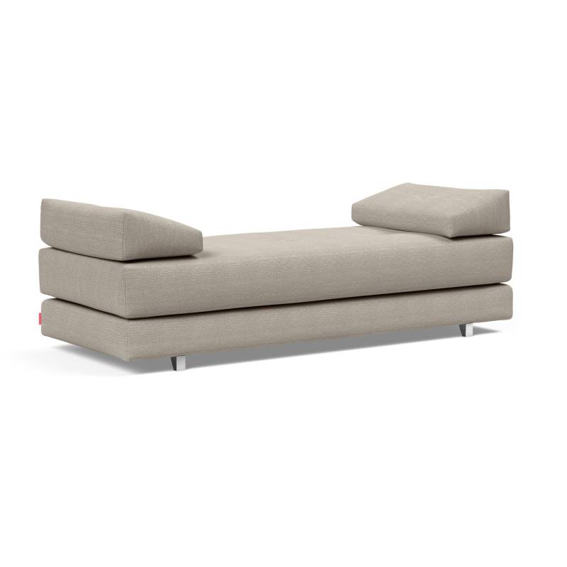 Innovation - Sigmund Alu Schlafsofa 200x84cm - natur/Stoff 579 Kenya Gravel/BxHxT 200x82x84cm/Gestell Aluminium von Innovation