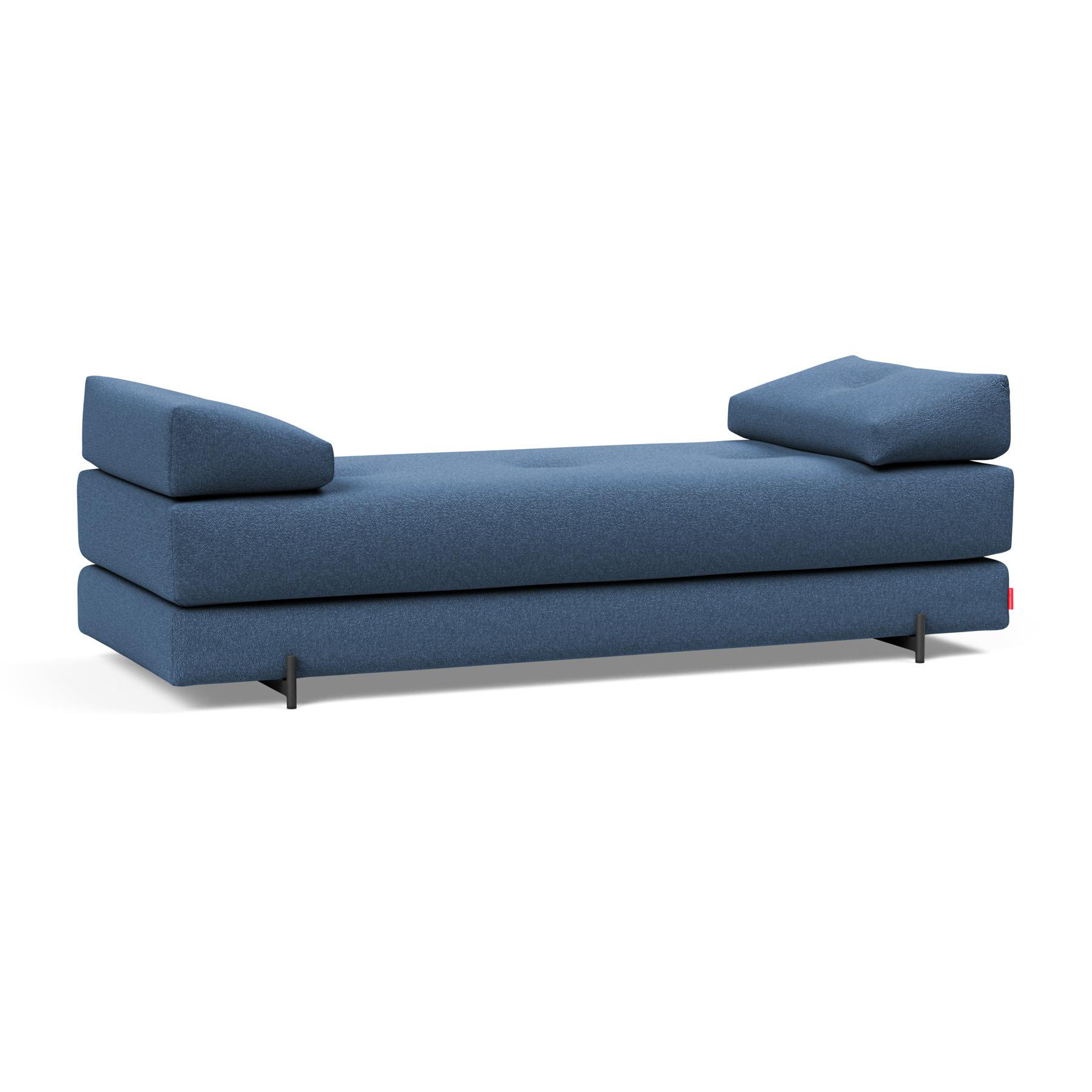 Innovation - Sigmund Indu Schlafsofa 200x84cm - blau/Stoff 537 Bouclé Blue/BxHxT 200x82x84cm/Gestell Stahl schwarz matt lackiert von Innovation