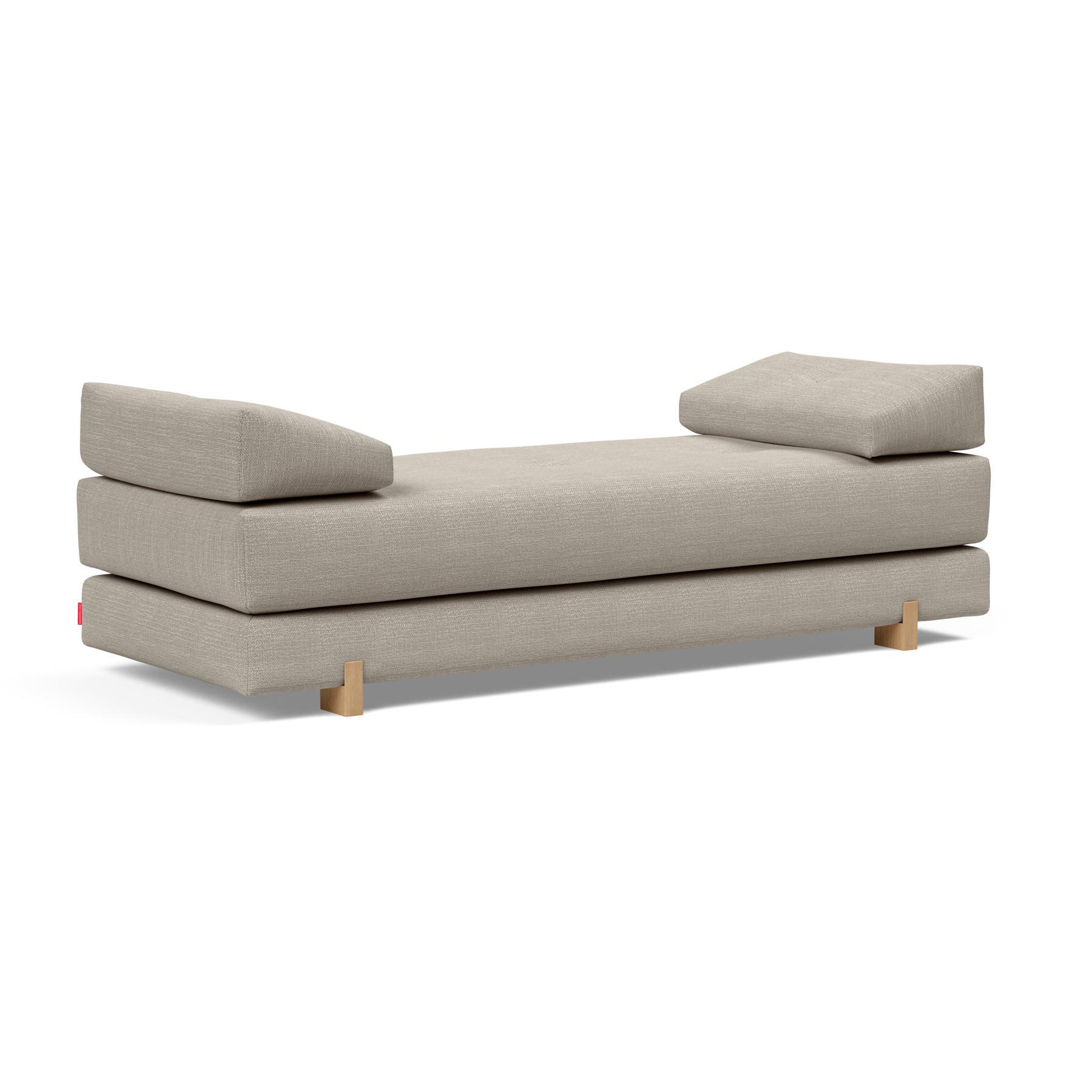 Innovation - Sigmund Schlafsofa Eiche 200x84cm - natur/Stoff 579 Kenya Gravel/BxHxT 200x82x84cm/Gestell Eiche lackiert von Innovation