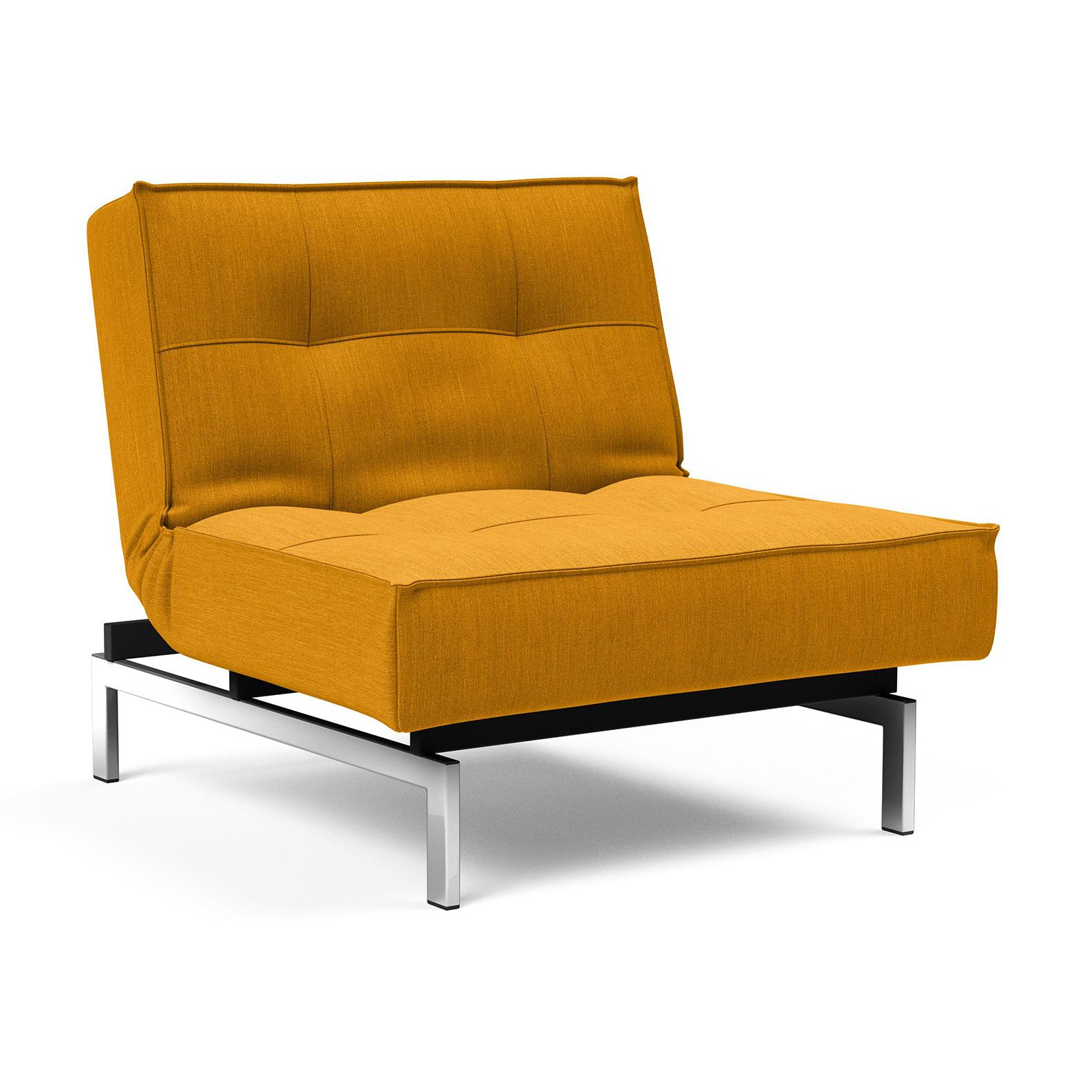 Innovation - Splitback Sessel Beine Chrom - gelb/Stoff 507 Elegance Burned Curry/BxHxT 90x79x89cm von Innovation