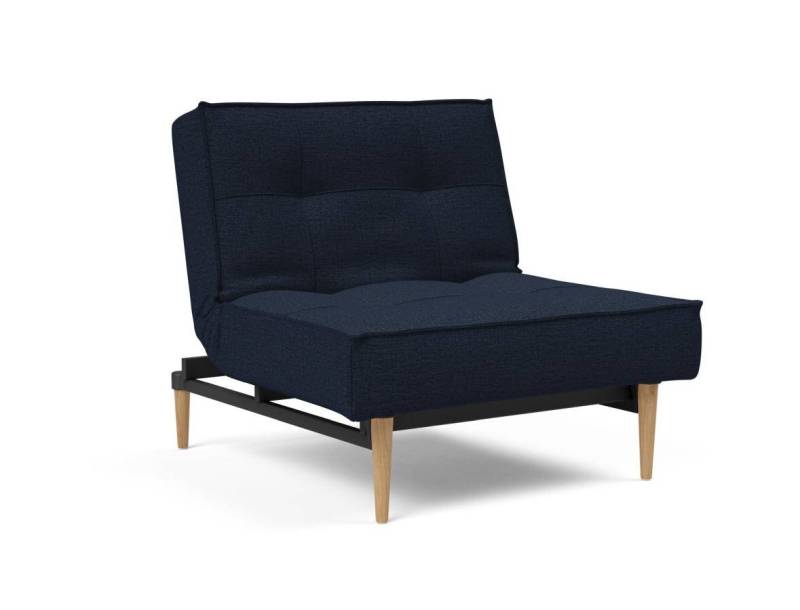 Innovation Splitback Stuhl Styletto Holz hell / Gestell schwarz 528 Mixed Dance Blue von Innovation