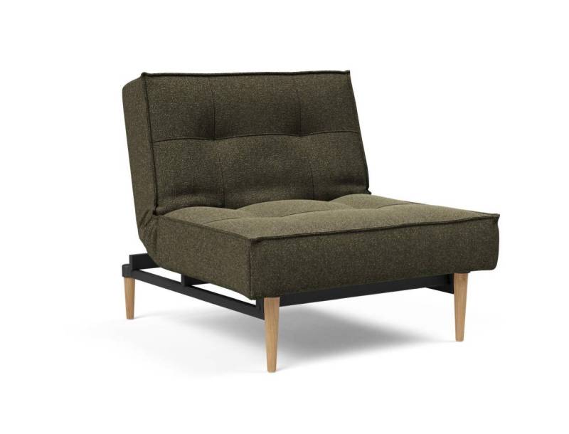Innovation Splitback Stuhl Styletto Holz hell / Gestell schwarz 535 Boucle Forest Green von Innovation