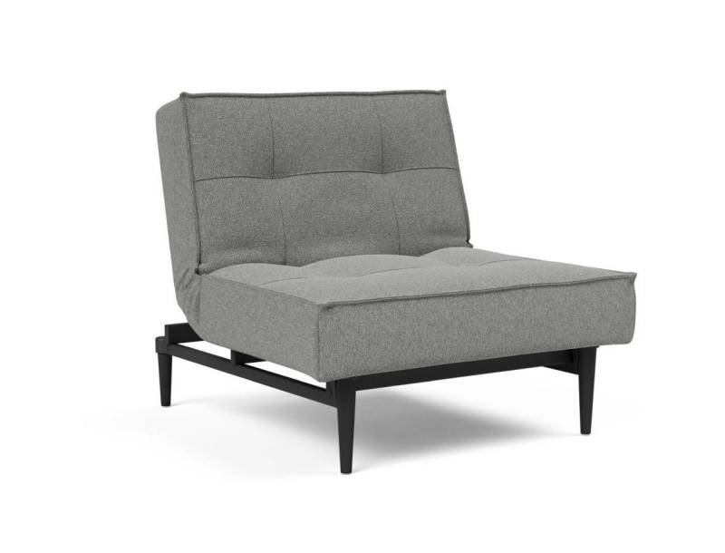 Innovation Splitback Stuhl Styletto Holz schwarz / Gestell schwarz 533 Boucle Ash grey von Innovation