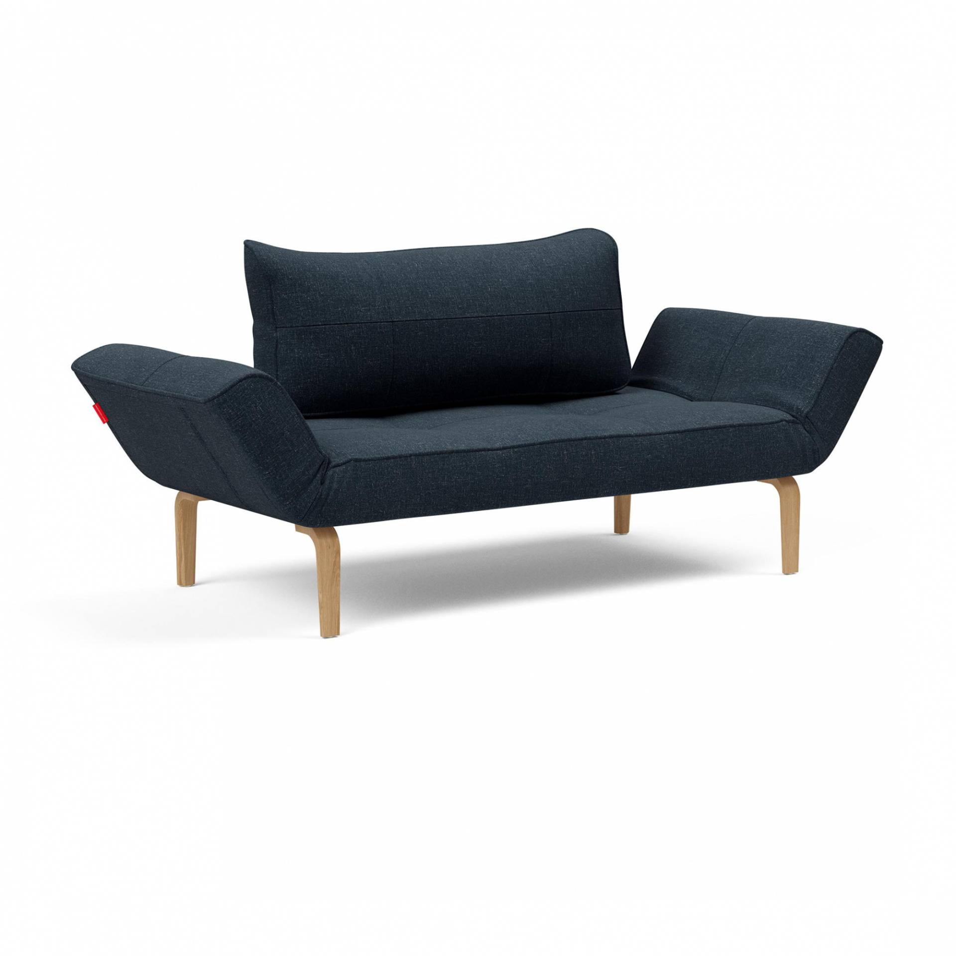 Innovation - Zeal Bow Schlafsofa 200x72cm - dunkelblau/Stoff 515 Nist Blue/BxHxT 178-200x75x72cm/Gestell Eiche lackiert von Innovation