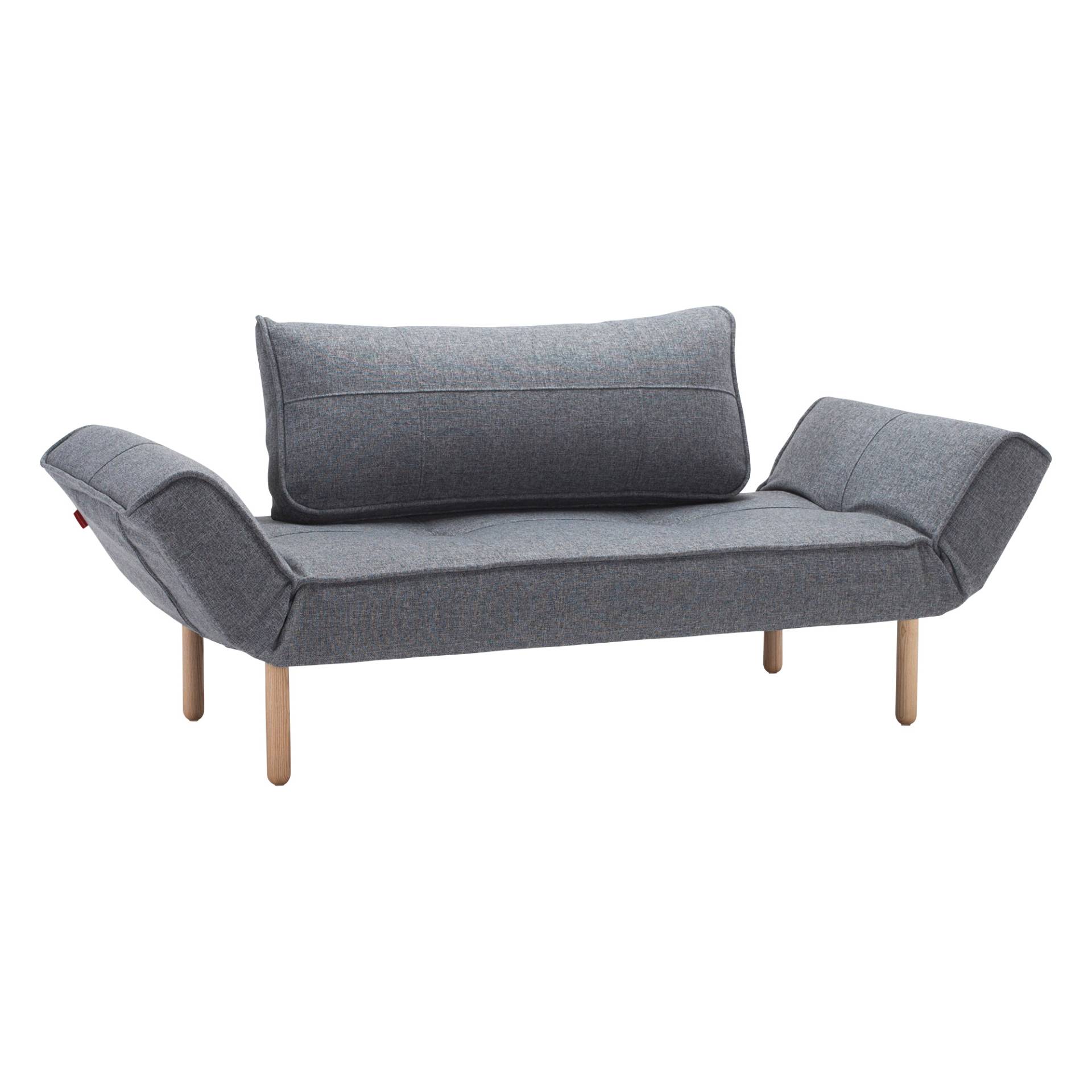 Innovation - Zeal Stem Schlafsofa 200x72cm - grau/Stoff 565 Twist Granite/BxHxT 178-200x75x72cm/Beine Holz hell von Innovation