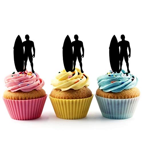 Innovedesire Surfer Beach Boy Kuchenaufsätze Hochzeit Geburtsta Acryl Dekor Cupcake Kuchen Topper Stand für Kuchen Party Dekoration 10 Stück von jjphonecase