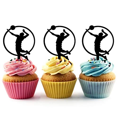 Innovedesire Volleyball Man Sport Player Kuchenaufsätze Hochzeit Geburtsta Acryl Dekor Cupcake Kuchen Topper Stand für Kuchen Party Dekoration 10 Stück von jjphonecase