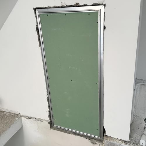 Revisionsklappe Trockenbau Revisionsklappe aus Gipskarton mit Metallrahmen, Verdeckte Revisionstür mit Druckknopfverschluss Ohne Griff, Überstreichbare Revisionsklappe, Serviceschachttür, Wandlochabde von Innovz