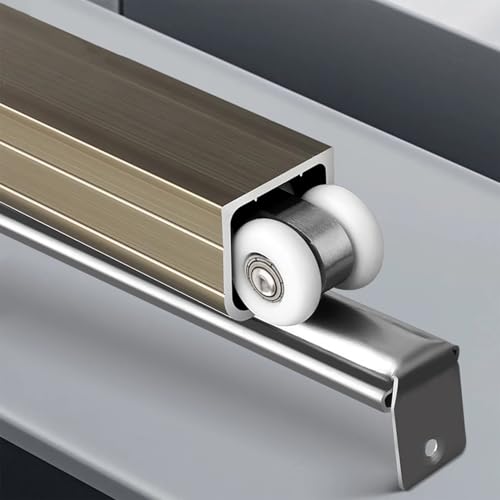 Schiebetür Schiene Aluminium-Schiebetürbeschläge mit Schiene 8-Rollen-Schiebetürbeschlagsatz Ersatzschiene für Schiebetüren für Schränke(34in(86cm)) von Innovz