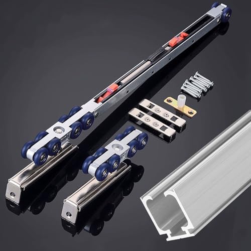 Schiebetür Schiene Bypass-Schiebetürbeschläge mit Soft-Close-Set für Schränke, Schienen und Rollen für Schiebetüren mit Obermontage, Schienen und Beschläge für Scheunentore(Silver track,94in(239cm)) Schiebetür Schiene Bypass-Schiebetürbeschläge mit Soft-Close-Set für Schränke, Schienen und Rollen für Schiebetüren mit Obermontage, Schienen und Beschläge für Scheunentore(Silver track,94in(239cm)) von Innovz