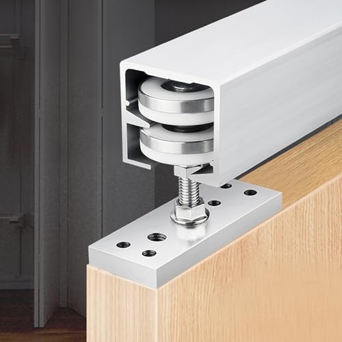 Schiebetür Schiene Falttür-Beschlagsätze mit Schiene Ersatz-Falttürschienen für Schränke Doppel-Falttürschiene für Scheunentore(Door Thickness 1.8cm,40in/102cm) von Innovz