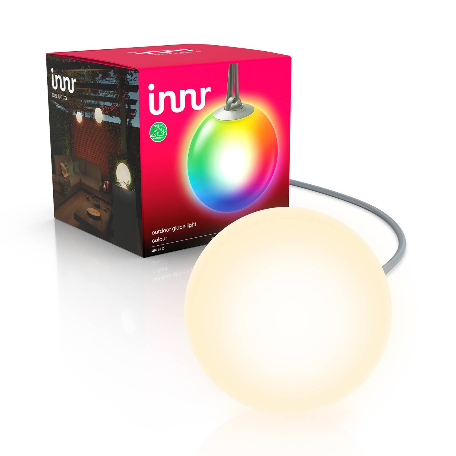 Innr Smart Outdoor Globe Colour LED-Kugel, Zusatz von Innr Lighting