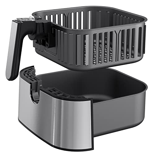 Heißluftfritteuse Ersatzkorb 5,5 l für Innsky Air Fryer, antihaftbeschichteter Frittierkorb, spülmaschinenfest, IS-EE004,Exklusiv für den Innsky-Heißluftfritteusenkorb von Innsky