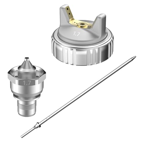 InoKraft Düsenset, 1,7 mm Nadel, Flüssigkeitsdüse und Luftkappen-Set für Drizzle D1 LVLP Spritzpistole, präzise, langlebig von InoKraft