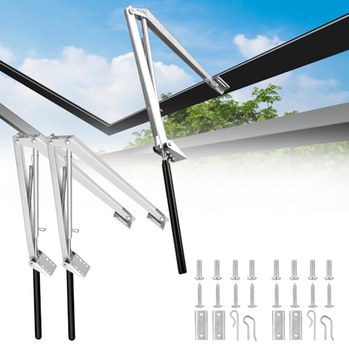 Inoamity Automatischer Fensteröffner für Gewächshaus – Set mit thermischer Belüftung, 15-30 °C mit verzinkter Feder, Belastung 7 kg, Öffnung 45 cm, Installation ohne Strom (2 Stück) von Inoamity