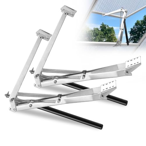 Inoamity Automatischer Fensteröffner mit doppelter Feder für Gewächshäuser – thermoreguliertes Belüftungssystem 15-30 °C, Hubkapazität 15 kg, Öffnung 45 cm (2 Stück) von Inoamity