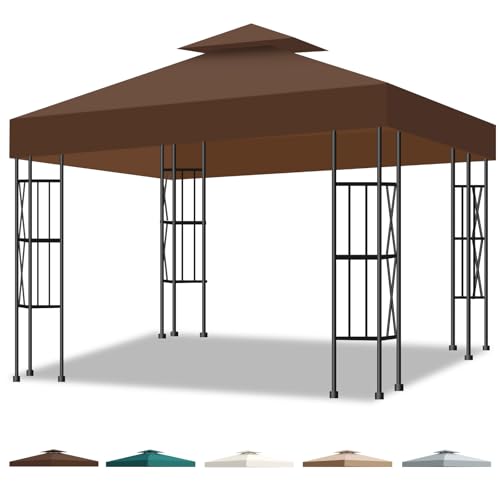 Inoamity Gazebo Ersatzdach 3x3m Doppeldach-Design mit UV 95% Schutz & Ventilation, Wasserdichtes Telo für Garten, Terrasse, Camping, Strand - Leicht Montage via Klettbändern von Inoamity