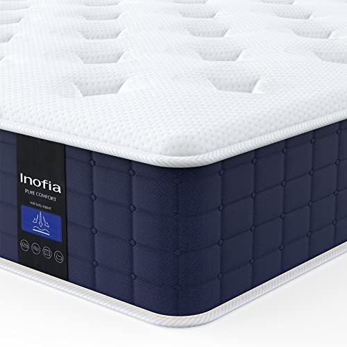 Inofia Doppelbett-Matratze, 22.9 cm, Hybrid-Taschenfederkernmatratze, 135x190 cm, Komfortschlaf mit Druckentlastung und mittelfest, The Snooze Collection (135x190 cm) von Inofia