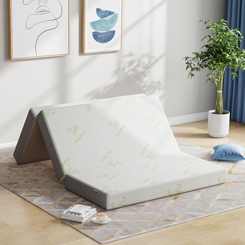Inofia Faltmatratze für kleines Doppelbett, 15 cm, faltbare Memory-Schaum-Matratze mit abnehmbarem Bezug, Gäste-Dreifach-Matratze, kleines Doppelbett, Bett in einer Box, 100 Nächte (120 x 190 x 15 cm) Inofia Faltmatratze für kleines Doppelbett, 15 cm, faltbare Memory-Schaum-Matratze mit abnehmbarem Bezug, Gäste-Dreifach-Matratze, kleines Doppelbett, Bett in einer Box, 100 Nächte (120 x 190 x 15 cm) von Inofia