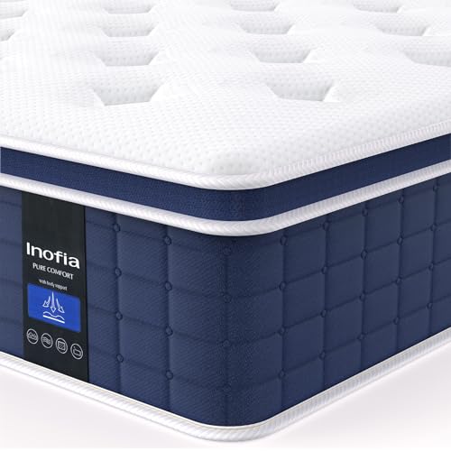 Inofia Matratze Ace Hybrid Firm 140X200cm Höhe 23cm Taschenfederkernmatratze Härtegrad H3 Mittelfest 7-Zonen Federkernmatratze mit 100 Nächte Probeschlafen-Orthopädische Matratze für erholsamen Schlaf von Inofia