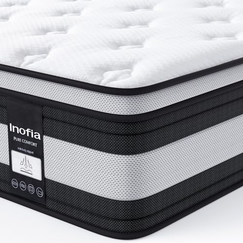 Inofia Matratze H3/H4 120×200 28cm 7-Zonen Federkernmatratze,KühlNest Taschenfederkernmatratze,Öko-Tex Zertifizierter Tonnentaschenfederkernmatratze-100 Nächte Probeschlafen von Inofia