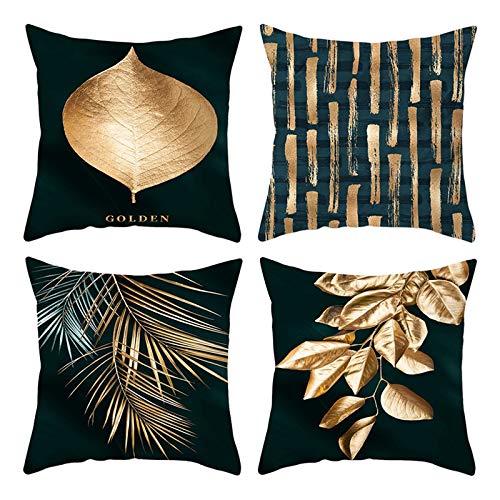 Inokantucy 4 StüCk Gold Geometrisch Kissen Bezug 45X45Cm Kissen Bezug für Stuhl Sofa Dekorative Kissen Bezug von Inokantucy