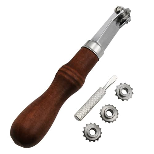 Inokantucy Abstandsrad-Set DIY Handgefertigte Lederwerkzeuge Ritzrad Pauspunkt Abstandsrad Lederstanzrad Langlebiges Silber und von Inokantucy