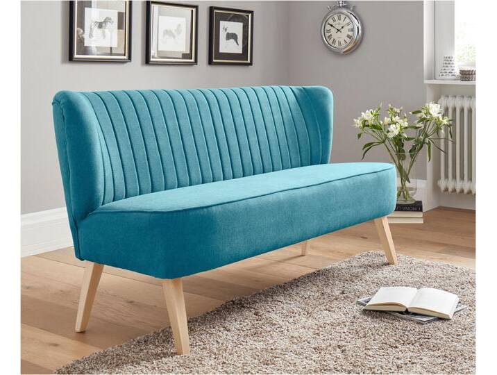 2-Sitzer INOSIGN Campi , blau (petrol), B:140cm H:81cm T:67cm, Luxus-Microfaser (100% Polyester), Hochflorige Microfaser (100% Polyester), Sofas, bequemes Küchensofa, frei im Raum stellbar von Inosign