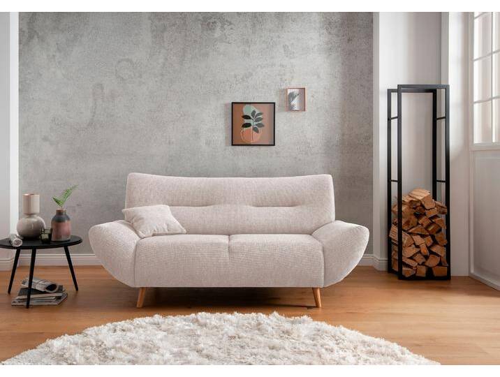 2-Sitzer INOSIGN Drago elegant und zeitlos, komfortabel, Holzfuß , beige (creme), B:173cm H:81cm T:90cm, 100% Polyester, Sofas, frei im Raum stellbar, inkl. 1 Zierkissen von Inosign