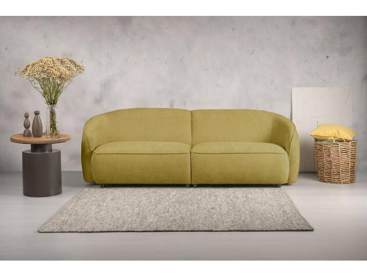 3-Sitzer INOSIGN Cosigo , gelb (mustard), B:226cm H:75cm T:96cm, 100% PES, Sofas, Breite 226 cm, 2 Chenille-Stoffe zur Auswahl, mit Kaltschaum von Inosign