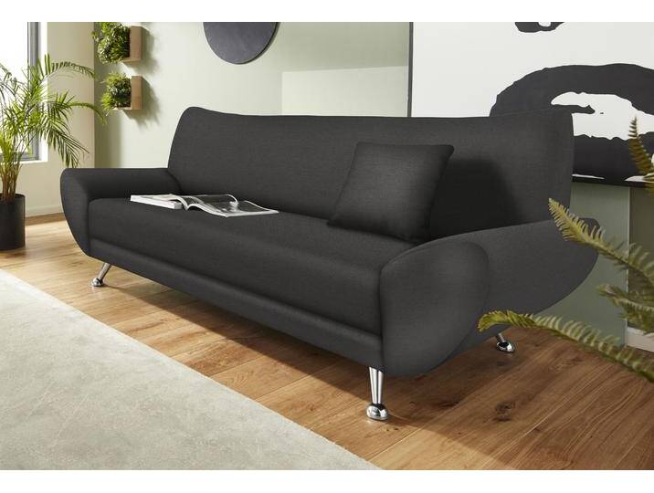 3-Sitzer INOSIGN Saltare elegant und komfortabel, toller Designfuß , grau (anthrazit), B:205cm H:78cm T:82cm, Kunstleder SOFTLUX;Luxus-Microfaser ALCAZAR (100% Polyester);Feinstruktur (100% Polyester), Sofas von Inosign