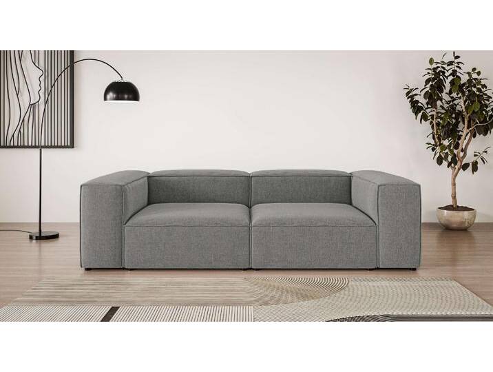 Big-Sofa INOSIGN XL HAILY Modularsofa extra tief, Maße B/T/H: 260/130/72 cm , grau (dunkelgrau), B:260cm H:72cm T:130cm, 100% Polyester, Sofas, als Modul oder separat verwendbar, für individuelle Zusammenstellung von Inosign