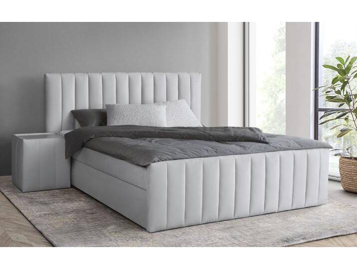 Boxbett INOSIGN Effy inkl. Bettkasten und Topper, erhältlich in der Breite 180x200cm , grau (hellgrau), B:203cm L:217cm, Holz teilmassiv, Holzwerkstoff, Spanplatte, Komplettbetten, verschiedene Härtegrade wählbar von Inosign