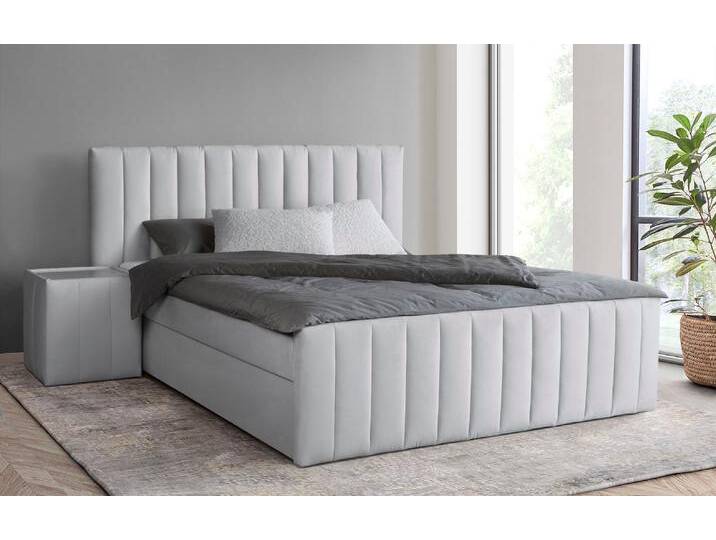 Boxbett INOSIGN Effy inkl. Bettkasten und Topper, erhältlich in der Breite 180x200cm , grau (hellgrau), B:203cm L:217cm, Holz teilmassiv, Holzwerkstoff, Spanplatte, Komplettbetten, verschiedene Härtegrade wählbar von Inosign