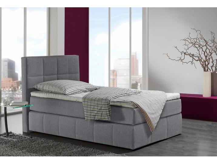 Boxspringbett, Strukturstoff, Anthrazit, 112×215 cm, 7-Zonen-Kaltschaummatratze, Modern, Inosign von Inosign