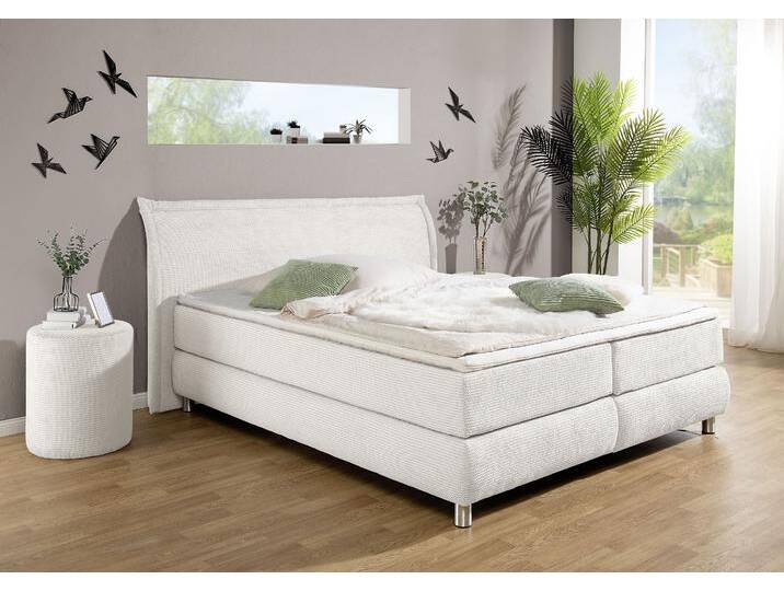 Boxspringbett INOSIGN  Coloma erhältlich in H2, H3 oder H4 inkl. Topper , beige (creme, natur), B:207cm L:215cm, Komplettbetten, in H2, H3 oder H4 erhältlich von Inosign