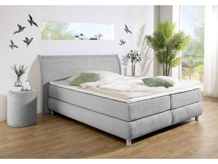 Boxspringbett INOSIGN  Coloma erhältlich in H2, H3 oder H4 inkl. Topper , grau, B:187cm L:215cm, Komplettbetten, in H2, H3 oder H4 erhältlich von Inosign