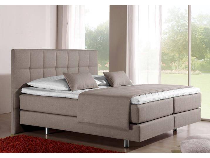 Boxspringbett INOSIGN Neon , beige, B:198cm L:210cm, Strukturstoff-Bezug (100% Polyester), Komplettbetten, Boxspringbett, in 3 Matratzenarten, feine Steppung im Kopfteil, 2 Härtegrade von Inosign
