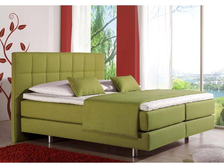 Boxspringbett, Strukturstoff-Bezug, Gelb (Lemon), 178×210 cm, 7-Zonen-Kaltschaummatratze, H2, Modern, Inosign von Inosign