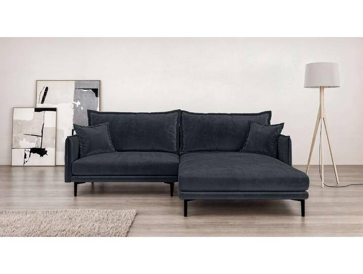 Ecksofa INOSIGN ALEXANDRIA mit Recamiere rechts oder links bestellbar, moderne Bezüge , grau (anthrazit), B:246cm H:86cm T:190cm, 100% Polyester, Sofas, L-Form mit Wellenunterfederung, Maße: B/H/T 246/86/190 cm von Inosign
