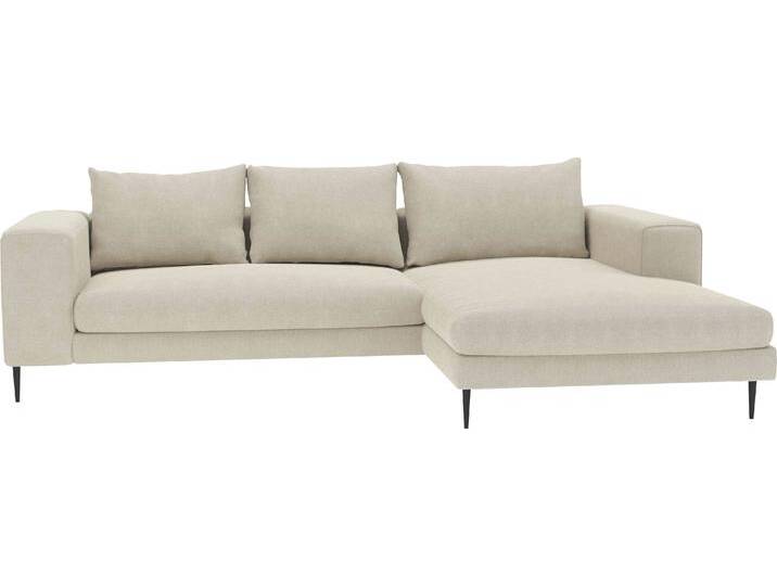 Ecksofa INOSIGN Aurora, L-Form, mit extra breiter Recamiere, 324 x 170 cm (BxT) , beige, B:324cm H:83cm T:170cm, 92% Polyester 8% Nylon, Sofas, Designsofa mit tollem Sitzkomfort, extra hohe Metallfüße schwarz von Inosign